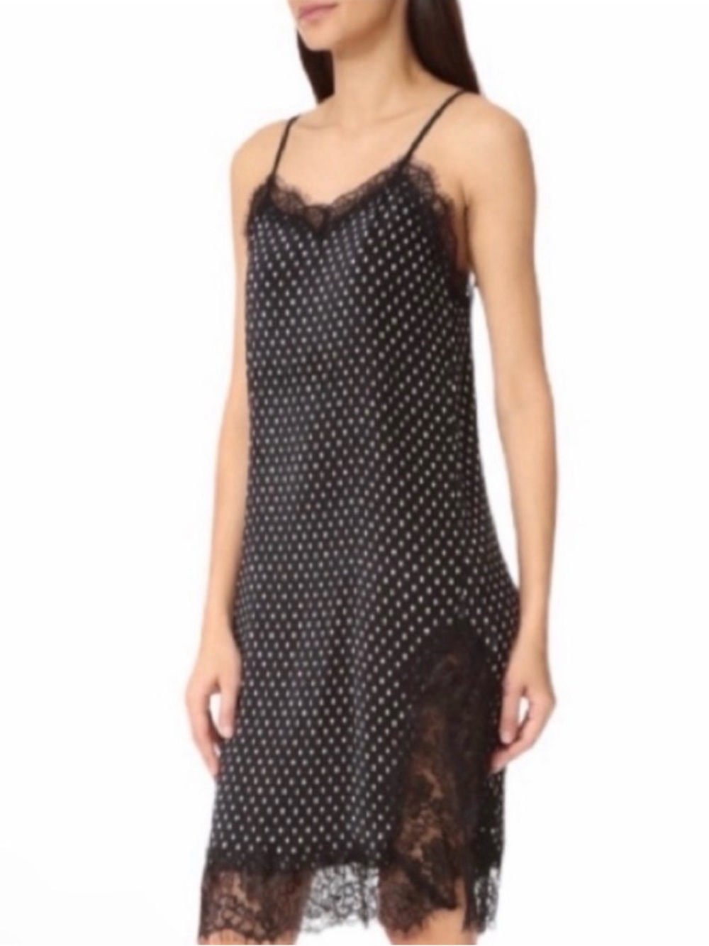 Free People Margot Black White Polka Dot Slip Dress Size 4